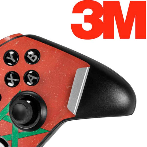 Morocco Flag Distressed Xbox One Elite Controller Skin